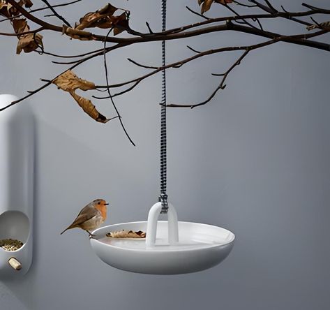 Auley+Hanging+Bird+Bath 114253 Ceramic Bird Feeder, Ceramic Bird Bath, Hanging Bird Bath, Concrete Bird Bath, Mosaic Birdbath, Diy Bird Bath, Modern Birds, Diy Birds, Old Lamps