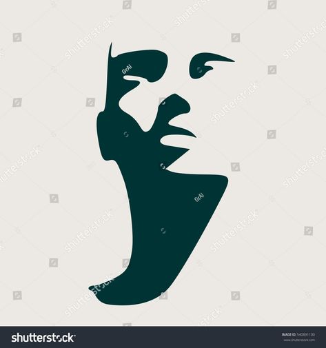 Human Head Silhouette, Face Front View, Silhouette Face, Head Silhouette, Owl Logo, Face Icon, Face Lines, Human Head, Beauty Website