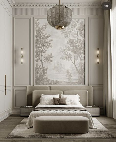 Rich Bedroom Luxury Modern, Contemporary French Interior, Rich Bedroom Luxury, French Interior Style, Paris Apartment Interiors, Mallorca Home, Elegant Concept, House Mural, Living Room Design Boho