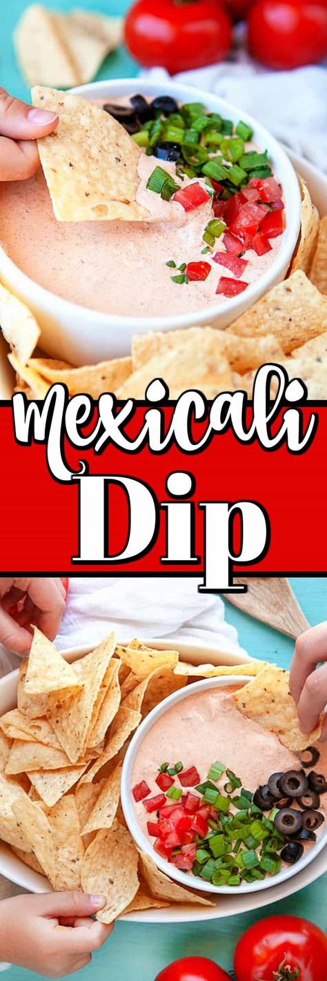 Mexicali Dip is a deliciously fresh and spicy no-bake cheese dip with the perfect blend of southwestern flavors and Mexi-Cali flair. It's super easy to make and even easier to eat. #MexicaliDip #dip #chipsanddip Mexicali Dip, Baked Cheese Dip, Bake Cheese, Creamy Salad Dressing, Pumpkin Hummus, Healthy Dips, Homemade Tacos, Homemade Taco Seasoning, Cheese Dip