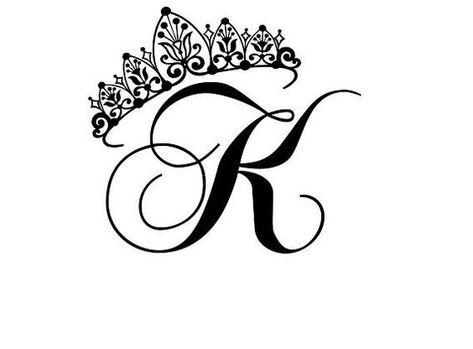 Letter K Tattoo, Nursery Princess, Letter K Design, Princess Decor, W Initial, K Tattoo, طابع بريدي, Stylish Alphabets, Tattoo Lettering Fonts