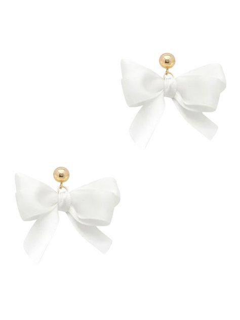 Bow Earring, Trucker Hat Fashion, White Earring, Stylish Earrings, Fabric Bows, Stylish Earring, Bow Earrings, Bar Bracelets, Bow Design