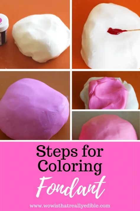 How To Color Fondant, Fondant Tips, Homemade Fondant, Buttercream Fondant, Fondant Cake Designs, Fondant Recipe, Gel Colors, Cake Decorating With Fondant, Marshmallow Fondant