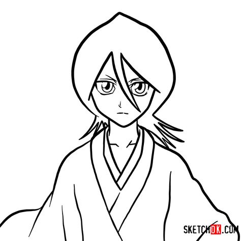 How to draw Rukia Kuchiki face | Bleach How To Draw Bleach Characters, Byakuya Kuchiki Drawing, Bleach Sketch, Rukia Drawing, Ichigo Bankai Drawing, Byakuya Kuchiki Sketch, Easy Characters To Draw, Bleach Anime Rukia, Joker Art Drawing