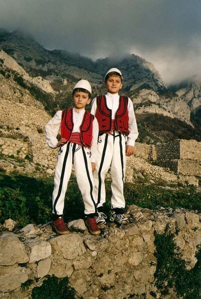 traditional Albanian clothing for little boys. we don't go around dressed like this any more...only on special occasions! The design of clothing differs from city to city, with each city having a distinct style of clothing. It also differs between Catholics and Muslims and your wealth and whether you're married. Albanian Traditional Clothing Men, Albanian Wallpaper, Albanian Boys, Cultural Costumes, Albanian Clothes, Style Of Clothing, Albanian Clothing, Albanian Flag, Slavic Paganism