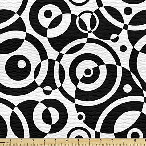 Amazon.com: Black and White abstract Upholstery Fabric by The Yard Graphic Patterns Black And White, Circular Pattern Design, Outdoor Window, Pillow Slip Covers, Monochrome Pattern, Black And White Fabric, Seasonal Decorations, Art Organization, Circular Design