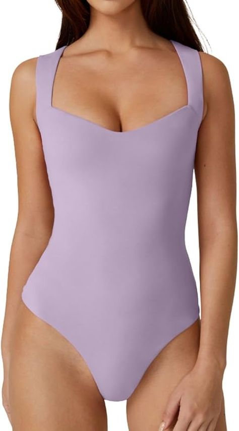 Amazon.com: QINSEN Woman's Purple Bodysuit for Leisure Soft Breathable Sleeveless Tank Top Leotard XS : Clothing, Shoes & Jewelry Purple Bodysuit, Bodycon Bodysuit, Bodysuit Shirt, Sweetheart Neck, Sleeveless Tank Top, Sleeveless Tank, Leotards, Shoes Jewelry, Shoe Jewelry