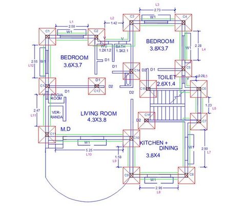 Foundation Plan House Foundation Plan, Foundation Engineering, Foundation Plan, 20x30 House Plans, Architecture Reference, North Facing House, Duplex Floor Plans, Architecture Foundation, Bungalow Floor Plans