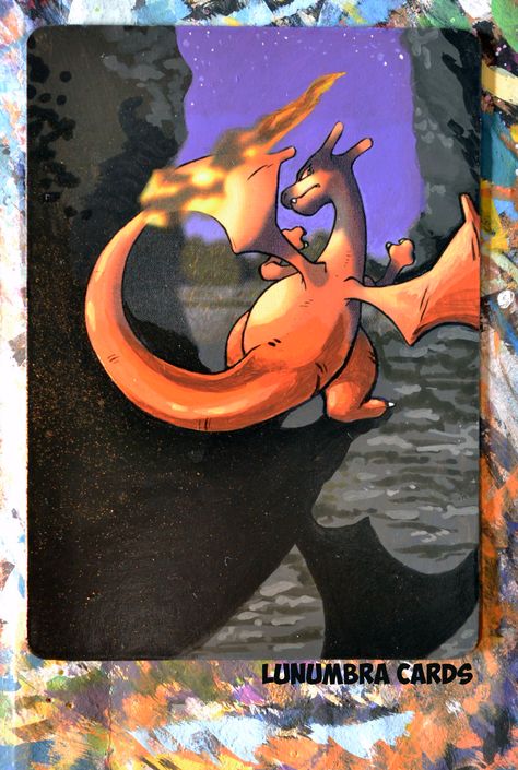 Dark CharizardOne of the few Charizard cards I’ve done so far - I have the holo version of this guy and its one of my childhood favorites Pokemon Card Art, Charizard Pokemon Card, Dark Charizard, Pokemon Crafts, Painted Cards, Pokemon Craft, Pokemon Charizard, Pokémon Art, Pokemon Oc