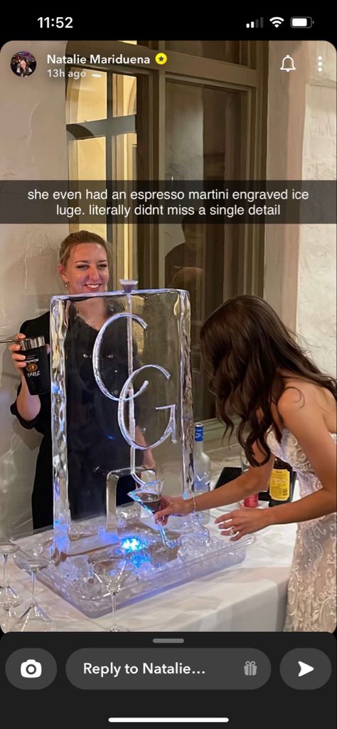 Ice Sculpture Wedding, Ice Luge, Adult Christmas Party, Nye Wedding, Ice Sculpture, Party Setup, Light Blue Wedding, Luge, Fancy Wedding