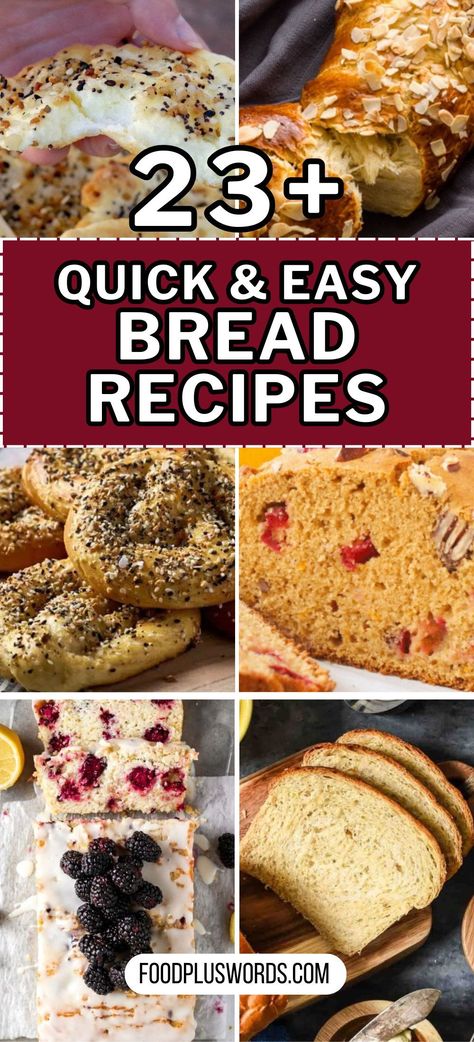 Check out this collection of Easy Homemade Bread Recipes, perfect for any level of baker. From quick and easy snacks to artisan breakfast creations, these yeast-free options and simple bread shaping techniques will have you enjoying delicious, homemade bread in no time. This curated selection ensures your homemade bread game is on point! Quick And Easy Bread Recipes, Quick Breads Recipes, Simple Bread Recipes, Easy Bread Dough, Simple Homemade Bread, Easy Cloud Bread Recipe, Quick And Easy Bread, Buns Recipe Easy, Quick And Easy Snacks