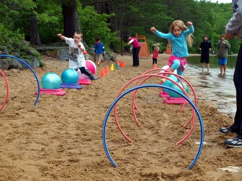 Obstacle courses Beach Games For Adults, Camping Games For Adults, Outdoor Camping Games, Lake Games, Backyard Party Games, Pool Party Games, Kids Obstacle Course, Obstacle Courses, Beach Games