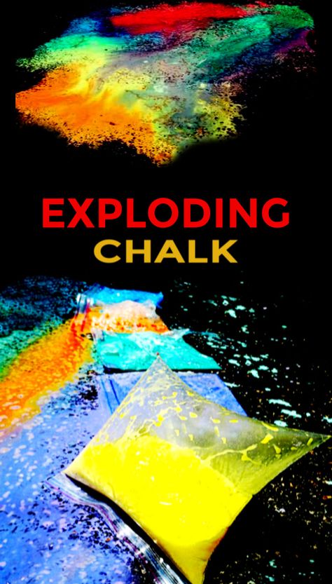 Chalk Crafts For Kids, Exploding Chalk, Recipe Crafts, Crafts For Kids At Home, School Age Activities, Chalk Crafts, March Break, Science Week, Science Camp