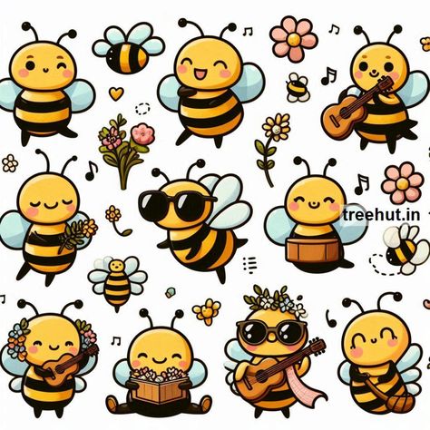 Child Art, Free Coloring Pages, Craft, Clipart, Art Ideas, Gardening at Treehut.in Bee Bulletin Boards, Bees Craft, Dance Party Decorations, Bee Coloring, Craft Clipart, Halloween Bulletin Boards, Bee Printables, Bee Coloring Pages, Christmas Bulletin Board