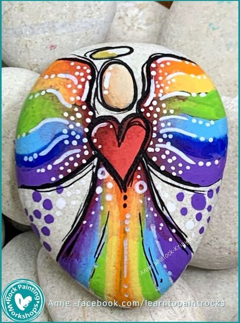 Reef Rocks Free Rock Painting Workshops | 🌈🫶Walt's Rainbow Rock Challenge 🌈🫶 | Facebook Angel Painted Rocks, Rainbow Rocks, 7 Day Challenge, Wood Slice Art, Rainbow Paint, Rock Painting Patterns, Painting Workshop, Paint Rock, Day Challenge