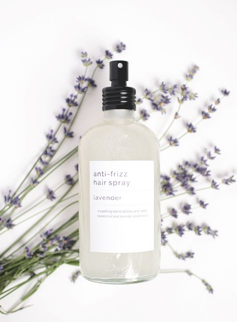 DIY Anti-Frizz Hair Spray @themerrythought Diy Hair Spray, Anti Frizz Spray, Frizz Hair, Anti Frizz Hair, Diy Shampoo, Lavender Spray, Diy Sprays, Homemade Hair Products, Healthy Natural Hair