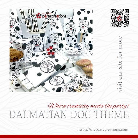 Looking for a fun and easy way to throw a Dalmatian-themed party for your little ones? Check out our DIY Dalmatian dog printable templates! It includes everything you need to make your own party decorations, including invitations, cupcake toppers, party hats, and more. And best of all, our templates are super easy to assemble, so you can have a fabulous party that your children will love in no time! #Baby #Boy #Crafts #Creations #Cut #Dalmatian #DIY #Dog #BabyShower #Spots #Birthday #Pet Dalmation Party, Cupcake Wrappers Template, Abc Templates, Boy Crafts, Paper Hand Fans, Dog Printable, Dog Gift Box, Dog Cupcakes, Dog Table