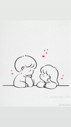 Cute Love Doodles Couples, Couples Doodles, Buddhist Art Drawing, Anniversary Art, Easy Love Drawings, Pen Art Drawings, Love Doodles, Cute Couple Drawings, Cute Doodles Drawings