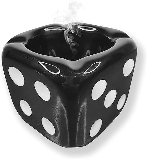 Amazon.com: Jeuristic Ashtrays for Cigarettes Dice Ash Tray - Premium Ceramic Retro Cool Ashtrays Gifts for Smokers Home Ashtrays for Indoor Outdoor Patio Desktop Decor Unique Fancy Ashtray Cute Ashtray Black : Home & Kitchen Cool Ashtrays, Gifts For Smokers, Cute Ashtray, Outdoor Ashtray, Outdoor Table Decor, Indoor Outdoor Patio, Handmade Gifts For Men, Glossy Paint, Bars And Clubs