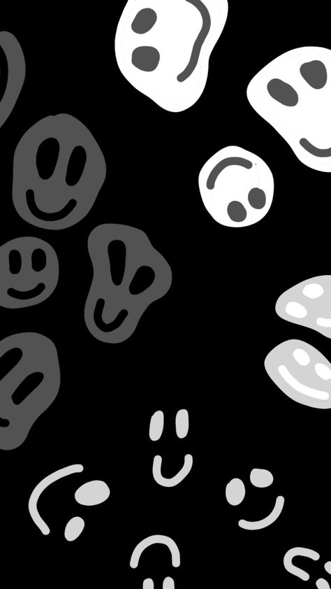 Black Smiley Face Wallpaper, Smiley Black Wallpaper, Warped Smiley Face Wallpaper, Smile Wallpaper Black And White, Black Smiley Face, Smiley Face Black Background, Wallpaper Wa, Girl Iphone Wallpaper, Aesthetic Lockscreens