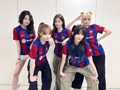 Barcelona Jerseys, Barcelona Fc, Pre Debut, Blue Flames, Kpop Girl Groups, Fc Barcelona, Pop Group, Osaka, Kpop Idol