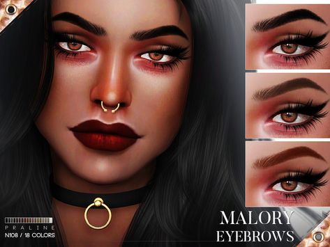 Pralinesims' Malory Eyebrows N108 Sims 4 Cc Eyebrows, Cc Eyebrows, Hair The Sims 4, Sims Makeup, Sims 4 Cc Eyes, Sims 4 Skin, Sims 4 Alpha, Eyebrow Hacks, The Sims 4 Skin