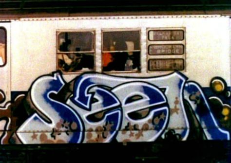 by: Seen (1983) Graffiti Legends, 80s Nyc, Graffiti History, Famous Graffiti Artists, Seen Graffiti, Vintage Graffiti, Nyc Train, Ny Subway, General Zod