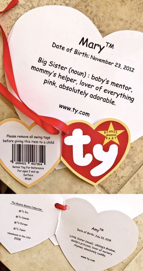 Matching Ty Beanie Baby tag for Big Sister and Little Sister. Siblings.  Halloween Costume. Diy Ty Beanie Tag, Ty Costume Diy, Ty Costume, Ty Halloween Costume, Ty Dog Costume, Ty Dog Costume Diy, Beanie Baby Costume College, Ty Baby Costume, Diy Beanie Baby Tag