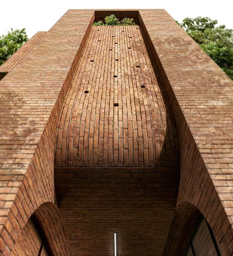 Brick Architectural Designs that pay homage to the past while inspiring the future! | Yanko Design Brick Cladding, Brick Detail, Brick Arch, Brick Art, Facade Architecture Design, Wood Architecture, Architecture Design Drawing, Brick Architecture, Architecture Building Design