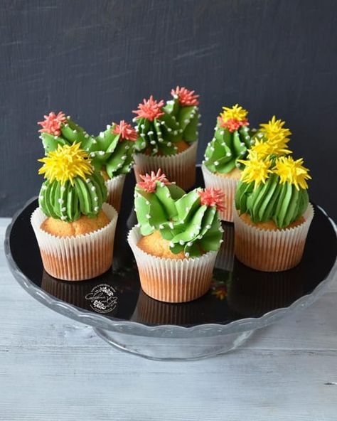 cactus-shaped cupcake decorations will delight you Cactus Cup, Honey Cupcakes, Cactus Cupcakes, Desert Party, Succulent Cupcakes, Quick Healthy Lunch, Breakfast Dinner, Quick Lunch