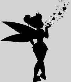 Clip Art Disney, Tinker Bell Tattoo, Peter Pan Silhouette, Disney Princess Silhouette, Fe Gifts, Tinkerbell And Friends, Fairy Silhouette, Disney Silhouettes, Tinkerbell Party