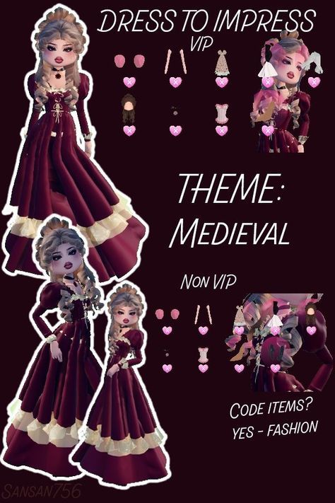 #fashion, #style, #outfitinspiration, #beauty Medieval Dti Non Vip, Dti Outfits Non Vip Theme Medieval, Dti Midevil Theme, Medieval Dress To Impress Theme, Medevial Dress To Impress, Dress To Impress Outfits Medieval, Dress To Impress Midevil, Dress To Impress Theme Medieval, Folk Lore Dress To Impress