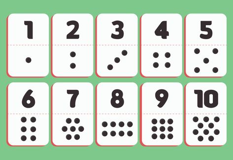 Dot Cards 1-10, Dominoes Math Games, Indoor Team Building Activities, Math Number Cards, Printable Number Line, Math Early Finishers, Free Printable Numbers, Three Digit Numbers, Number Flashcards