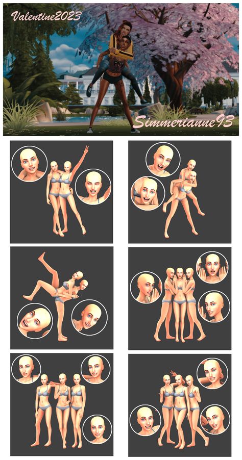 Valentine Poses, Sims 4 Poses, Sims Funny, Sims 4 Couple Poses, 4 Best Friends, Sims 4 Traits, Sims 4 Family, The Sims 4 Pc, Bff Poses