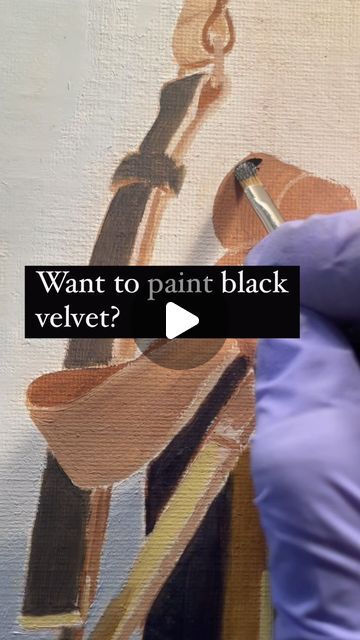 Linda Mann on Instagram: "Painting black velvet is easy, in a way. Because the velvet absorbs so much light, it really only has two values: the black local color, and the highlights, which aren’t much lighter. The highlights are muted because of the soft texture of the velvet. I also keep all of the edges very soft. Sometimes I accomplish this by letting the burnt sienna underpainting act as an intermediary tone between the edge and the background. Other times I drag a small brush over the border of the edge to blend. A good reference for painting black velvet is in the old Dutch and Spanish master portrait paintings! For more tips on painting, see my blog. Link in bio. ‘Lanvin Bag and Jewelry, 2023, oil on linen, 24 x 24 inches" Reference For Painting, Lanvin Bag, Jewelry 2023, Instagram Painting, Local Color, Old Dutch, Realism Painting, Portrait Paintings, Burnt Sienna