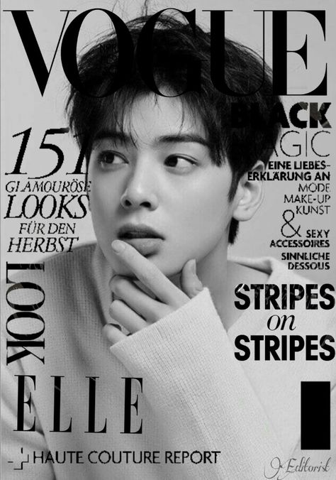 Cha Eun Woo Vogue, Vogue Wallpaper, Y2k Posters, Nct Group, Pop Posters, Eun Woo Astro, Make Up Looks, Aesthetic Videos For Edits Love, Cha Eun Woo