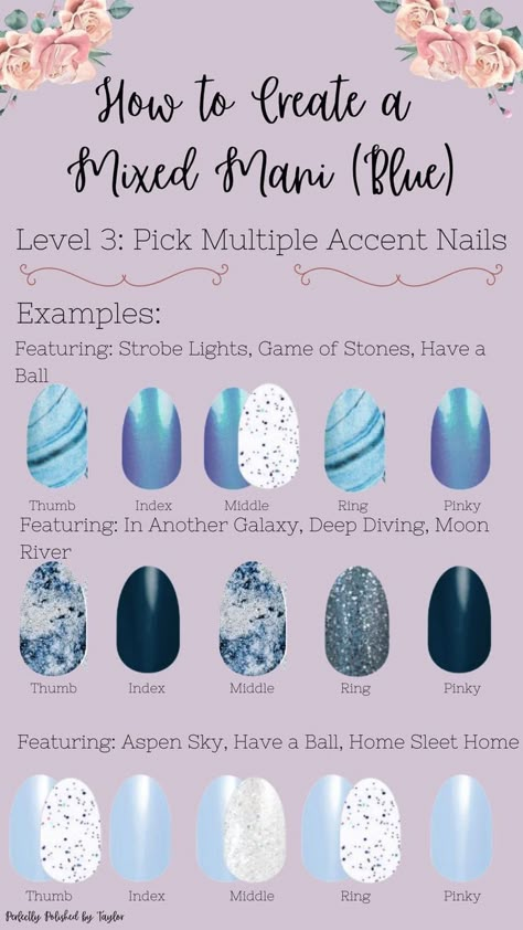 Color Street Mixed Mani Ideas, Colorstreet Mixed Mani, Aloha Nails, Mixed Mani Ideas, Colorstreet Nail Ideas, Color Street Nails Ideas, Color Street Mixed Mani, Colorstreet Combos, Dip Manicure