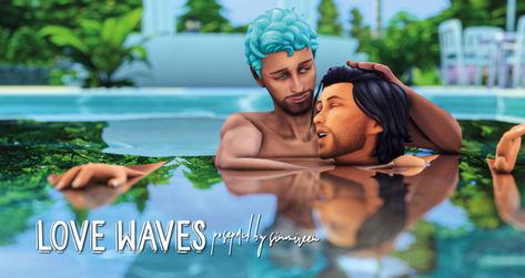 Love waves | Patreon Ts4 Poses, You Used Me, Couple Poses, In The Pool, Fun Loving, Cool Pools, Sims Cc, Couple Posing, Just Don