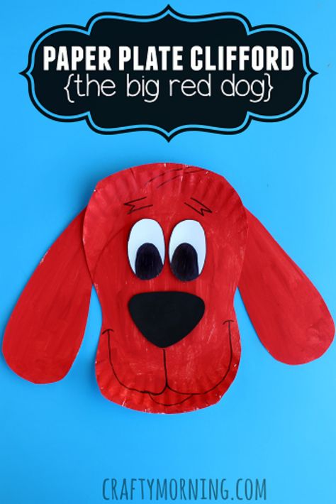 6 Kids Crafts All About the Color RED: Clifford The Big Red Dog Craft for Kids Dogs Crafts, Preschool Art Projects, Red Crafts, Paper Plate Crafts For Kids, Animal Art Projects, Preschool Colors, 강아지 그림, Paper Plate Crafts, Dog Crafts