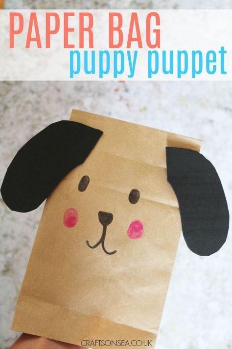 This paper bag craft for kids is a sweet way to make a cute puppy craft that you can use as a puppet too! Great for recycled and imaginative crafts. Puppy Crafts, Chinese New Year Crafts For Kids, Dog Craft, Dear Zoo, Puppets For Kids, Paper Bag Crafts, Paper Bag Puppets, Puppy Paw, Chinese New Year Crafts