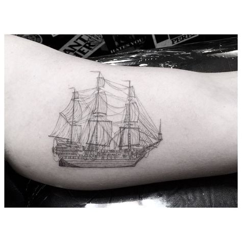 Discover | Tattoodo Ship Diagram, Woo Tattoo, Tattoo Ship, Dr Woo Tattoo, Ship Tattoos, Pirate Ship Tattoo, Boat Tattoo, Dr Woo, Rose Flower Tattoos