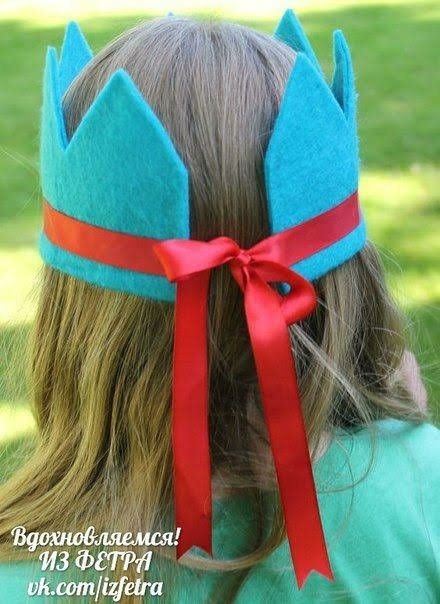 Colors Party, Eco Friendly Diy, Felt Crown, Eco Friendly Wedding, Birthday Crown, Felt Diy, Eco Friendly Gifts, Princess Party, Ribbon Tie