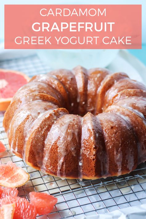 Pomelo Tree, Grapefruit Yogurt Cake, Grapefruit Recipe, Cardamom Recipes, Cardamom Spice, Greek Yogurt Cake, Grapefruit Recipes, Fit Mitten Kitchen, Brunch Dessert