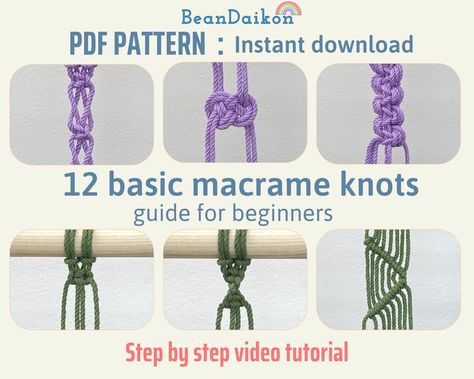 Macrame Knot Guide, Macrame Knots Tutorial Step By Step, Basic Macrame Knots Step By Step, Macrame Patterns Tutorials Videos, Dog Macrame, Free Macrame Patterns Tutorials, Macrame Knot Tutorial, Macrame Knots Step By Step, Macrame Tutorial Beginner