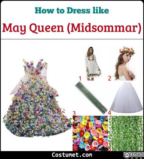 May Queen (Midsommar) Costume May Queen Midsommar Costume, Midsommar Halloween Costume, Midsommar Halloween, Midsommar Costume, May Queen Midsommar, Princess Bride Costume, Queen Gown, Iconic Halloween Costumes, Repurposed Junk