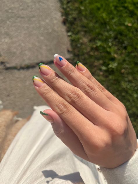 Brazil Nails Design, Brazilian Nails, Brazil Nails, Gelpolish Nails, Brazil Colors, Nails Inspo, Nails Nailart, Nail Design, Gel Polish