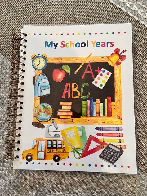 School Memory Book School Year Journal Memory Book | Etsy School Memory Book, School Year Memories, Memory Book School, Abc School, Year Journal, Book School, Scrapbook Cover, Kids Scrapbook, School Memories