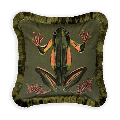 Cushion Ideas, House Of Hackney, Frog Design, Velvet Throw, Velvet Throw Pillows, Linen Cushion, Square Pillow Cover, Velvet Cushions, Cotton Velvet