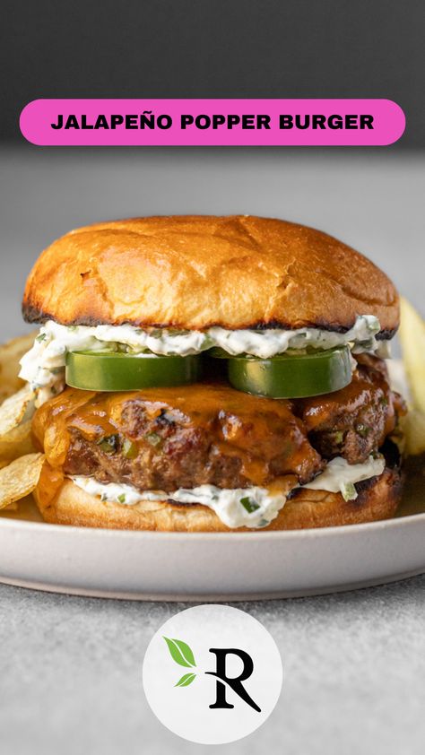 The Jalapeno Popper Burger isn’t just a burger; it’s an adventure for your taste buds. Perfect for those who crave a little heat and a lot of flavor. Jalapeño Cheddar Burgers, Jalepeno Burgers Recipes, Jalapeño Popper Burger, Jalepeno Popper Burger, Jalapeno Popper Burger Recipe, Jalapeno Popper Burger, Jalapeño Burger, Truffle Burger, Jalapeno Burger