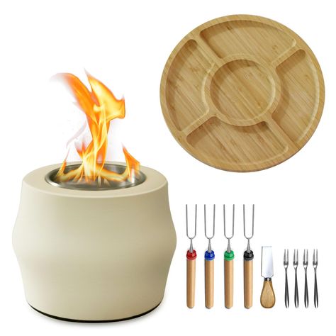 PRICES MAY VARY. 🔥 THE PERFECT SMORES MAKER KIT: Equipped with 4 extendable roasting sticks, 4 forks, a cheese knife, and a food serving board, this tabletop smores maker is the ultimate smores fire pit table top kit. It serves as an ideal table top smores maker for enthusiasts and is a thoughtful smores maker tabletop indoor kit gift for friends and family. 🔥 STYLISH & SLEEK DESIGN: This tornado tabletop fire pit boasts a sleek, modern, and luxurious design, making it the perfect indoor outdo Table Top Smores, Smores Kit, Smores Maker, Firepit, Outdoor Fire, Outdoor Fire Pit, Fire Pit, Serving Tray, Indoor Outdoor